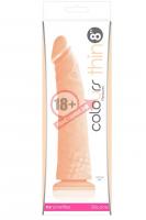 Телесный фаллоимитатор Colours Pleasures Thick 8" Dildo - 20 см.