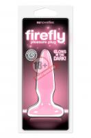 Розовая, светящаяся в темноте анальная пробка Firefly Pleasure Plug Mini Pink - 8,1 см.