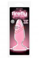 Розовая, светящаяся в темноте анальная пробка Firefly Pleasure Plug Medium Pink - 12,7 см.