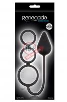 Анальная пробка Renegade 3 Ring Circus Medium Black с эрекционными кольцами