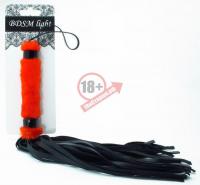 Нежная плеть с красным мехом BDSM Light - 43 см.