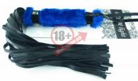 Нежная плеть с синим мехом BDSM Light - 43 см.
