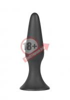 Черная анальная втулка Silky Buttplug Medium - 12,5 см.