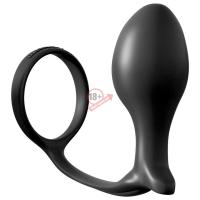 Эрекционное кольцо Ass-Gasm Cockring Advanced Plug с анальной пробкой