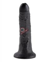 Чёрный фаллоимитатор с присоской 7" Cock - 17,8 см.