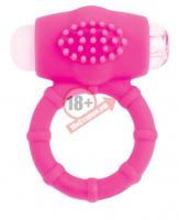 Розовое эрекционное виброкольцо A-toys