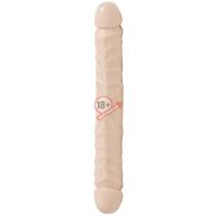 Двухголовый фаллос телесного цвета  Jr. Veined Double Header 12" Bender - 29,5 см.