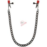 Зажимы для сосков Kink Nipple Clips with Heavy Chain and Silicone Tips