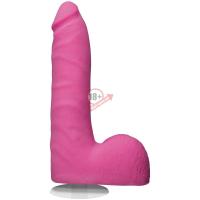 Розовый фаллоимитатор на присоске Revolution 7" Slim Realistic W/Balls - 17,78 см.