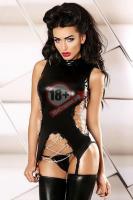 Корсаж из ткани с эффектом мокрого блеска Intense body