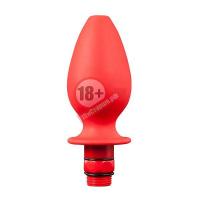 Красная насадка для душа HYDROBLAST 4INCH BUTTPLUG SHAPE DOUCHE - 10,2 см.