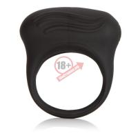 Чёрное эрекционное кольцо с вибрацией Silicone Lover's Arouser