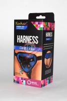 Сине-чёрные трусики-джоки Kanikule Strap-on Harness universal Comfy Jock с плугом и кольцами