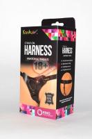 Чёрные трусики для фиксации насадок кольцом Kanikule Leather Strap-on Harness  Anatomic Thong