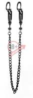 Чёрные зажимы на соски с цепочкой Helix Nipple Clamps
