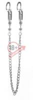 Серебристые зажимы на соски с цепочкой Helix Nipple Clamps
