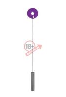 Фиолетовая шлёпалка Leather Circle Tiped Crop с наконечником-кругом - 56 см.