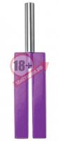 Фиолетовая П-образная шлёпалка Leather Slit Paddle - 35 см.