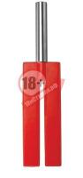 Красная П-образная шлёпалка Leather Slit Paddle - 35 см.