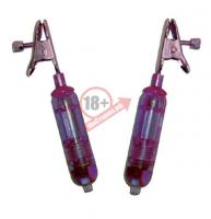 Фиолетовые виброклипсы для груди VIBRATING NIPPLE CLAMPS