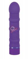 Фиолетовый ребристый вибромассажёр Maxx Power Vibe - 19 см.