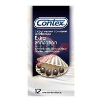 Презервативы с крупными точками и рёбрами Contex Extra Sensation - 12 шт.