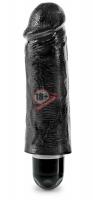 Чёрный вибратор-реалистик 5" Vibrating Stiffy - 16,5 см.
