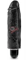 Чёрный вибратор-реалистик 6" Vibrating Stiffy - 17,8 см.