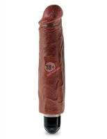 Коричневый вибратор-реалистик 7" Vibrating Stiffy - 21,6 см.