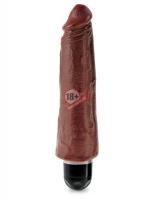 Коричневый вибратор-реалистик 8" Vibrating Stiffy - 24,8 см.