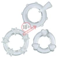 3 прозрачных эрекционных колечка MAGIC C-RINGS