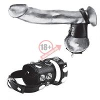 Утяжка на пенис и мошонку Cock Ring With 1.5" Ball Stretcher And Optional Weight Ring