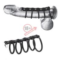 Хомут на пенис с 5 резиновыми кольцами 5 Ring Rubber Gates Of Hell With Lead
