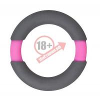 Серое эрекционное кольцо NEON STIMU RING 37MM GREY/PINK