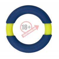 Синее эрекционное кольцо NEON STIMU RING 42MM BLUE/YELLOW