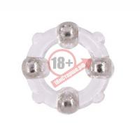 Эрекционное кольцо с 4 бусинами MENZSTUFF STUD RING CLEAR