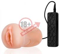 Мастурбатор-вагина REALSTUFF VIBRATING MASTURBATOR PUSSY с виброяйцом на пульте