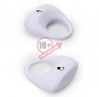 Белое эрекционное кольцо LIT-UP SILICONE STIMU RING 7