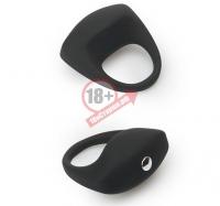 Чёрное эрекционное кольцо LIT-UP SILICONE STIMU RING 8
