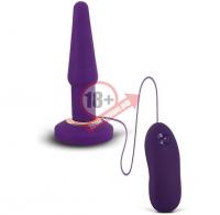 Фиолетовая анальная вибропробка APEX BUTT PLUG SMALL PURPLE - 14 см.
