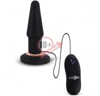 Чёрная анальная вибровтулка APEX BUTT PLUG LARGE BLACK - 15 см.