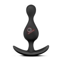 Чёрная фигурная анальная пробка Luxe Explore - 11,4 см.