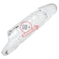 Насадка на член с кольцом для мошонки Tom of Finland Clear Realistic Cock Enhancer - 24 см.