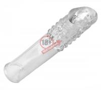 Удлиняющая насадкаThick Stick Clear Textured Penis Extender - 17,8 см.