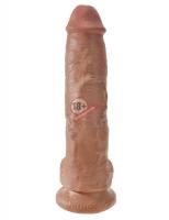 Фаллоимитатор-мулат с мошонкой 10" Cock with Balls на присоске - 25,4 см.