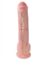Телесный фаллоимитатор на присоске 13" Cock with Balls - 35,6 см.