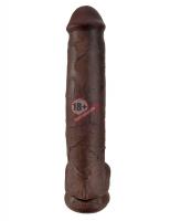 Коричневый фаллоимитатор-гигант 15" Cock with Balls - 40,6 см.