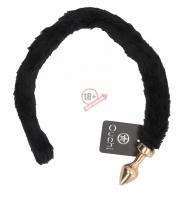 Золотистая анальная пробка с кошачьим хвостом Kitty Tail