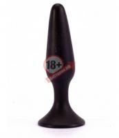 Чёрная анальная пробка с ограничительным основанием LURE ME Silicone Anal Plug - 12,1 см.