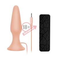 Телесная анальная пробка с вибрацией BOOTYFUL 6INCH SLIM INTRUDER - 15 см.